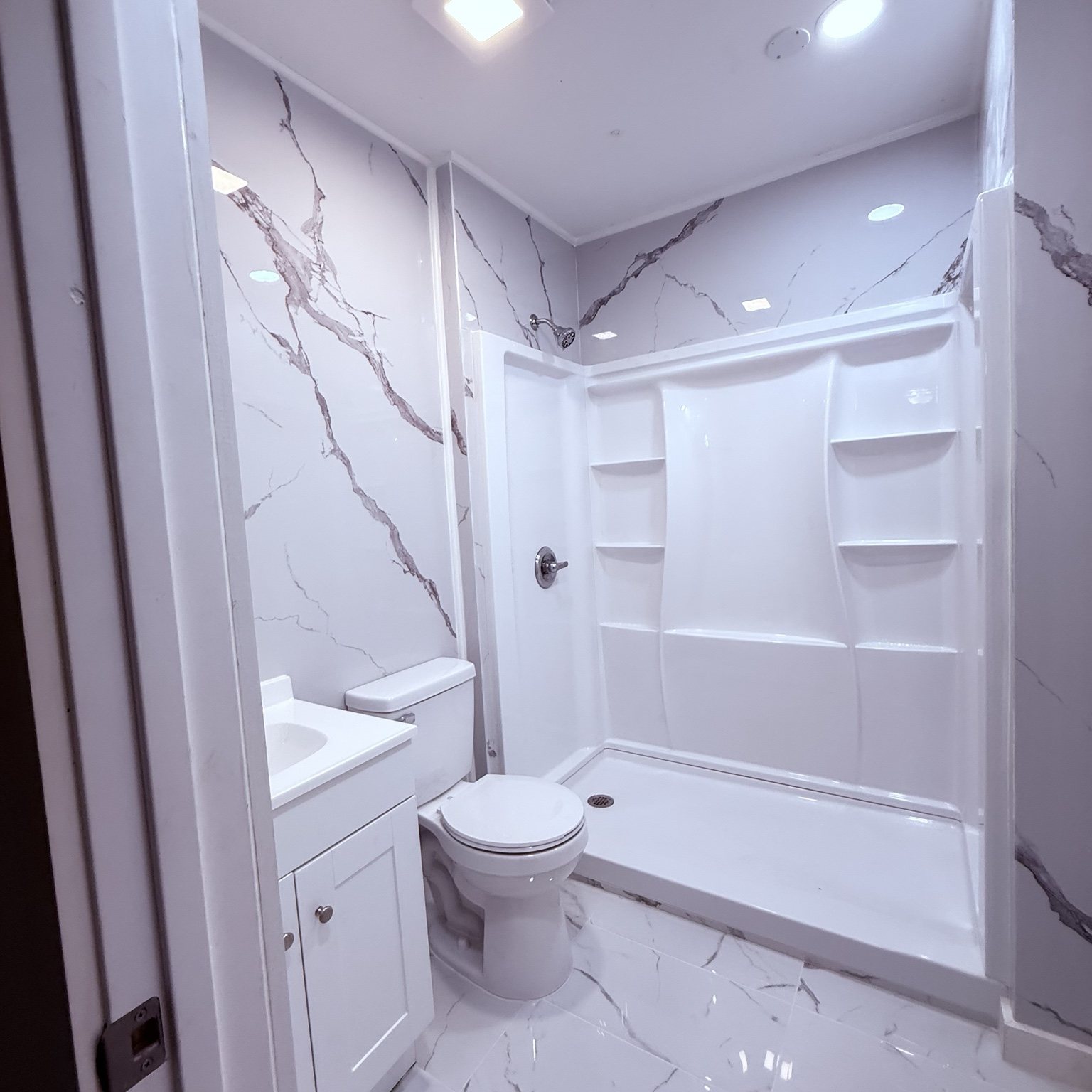 Completed bathroom remodeling project